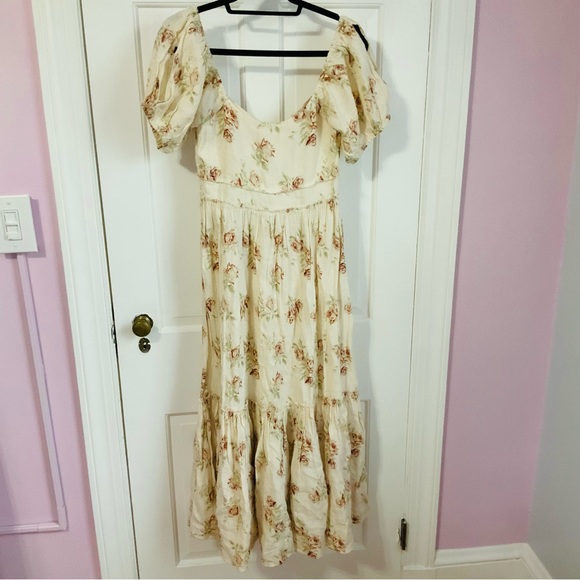 Love Shack Fancy Floral Linen Maxi Dress - Picture 3 of 6